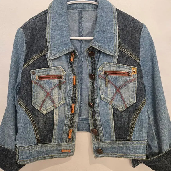 [BUNJANG] Egoist Denim Cropped Jacket M (55) / Egoist Jeans 데님 크롭 자켓 M(55)