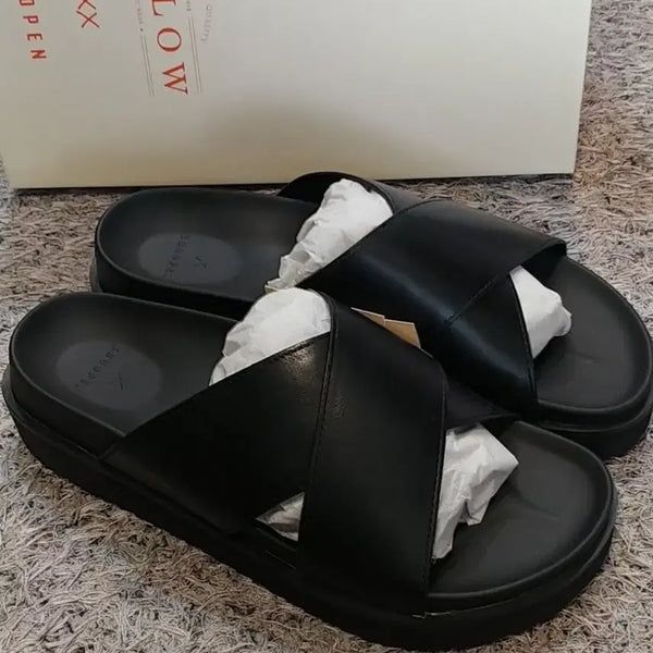 [BUNJANG] Schuhbein Bislou X Cross Strap Slider Slippers / 슈펜 비슬로우 X 크로스 스트랩 슬라이더 슬리퍼(새상품)
