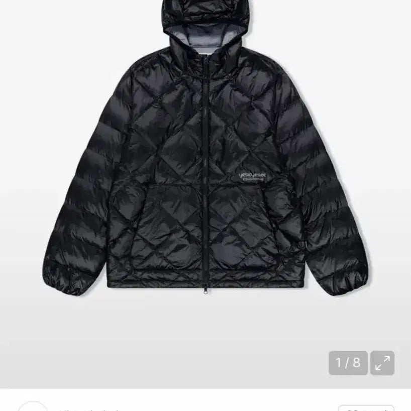 [BUNJANG] Yeseyesee Black Diamond Short Padded Hooded Jacket / 예스아이씨 블랙 다이아몬드 숏패딩 후드패딩