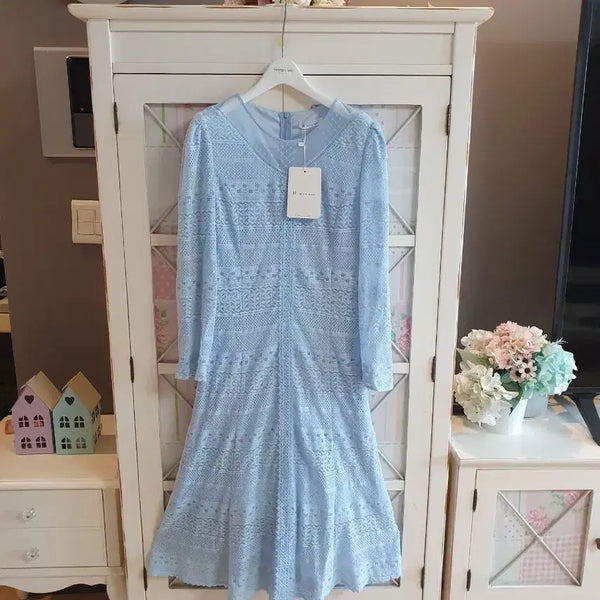 [BUNJANG] It MICHAA Long Dress Light Blue Lace / 잇미샤 롱원피스/55-날싼66  새상품