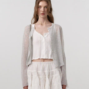 [BUNJANG] The Barnet Hyled Linen Button Cardigan Light Grey / 더바넷 린넨 가디건 라이트 그레이 The barnet hyled linen button cardigan light grey