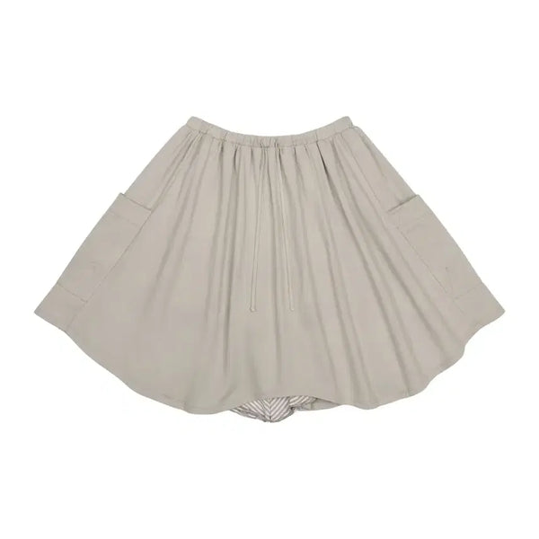 [BUNJANG] Koiseio Stripe Layered Midi Skirt Light Grey / 코이세이오 스트라이프 레이어드 미디 스커트 라이트 그레이