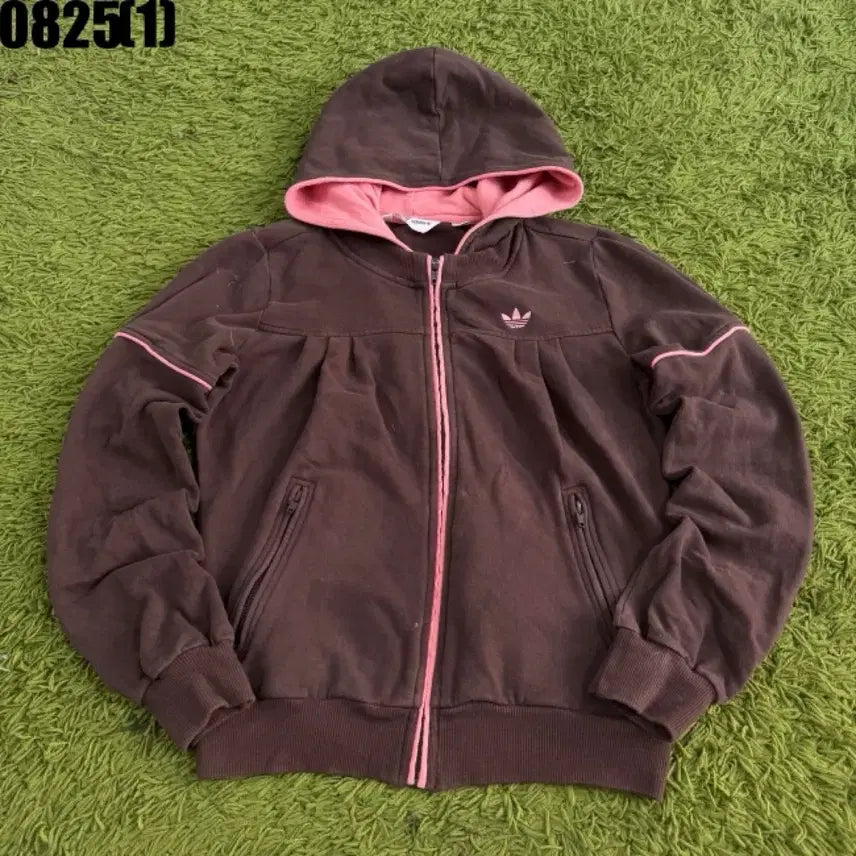 [BUNJANG] Adidas Hooded Zip-Up Brown Pink / 아디다스 후드집업 브라운핑크