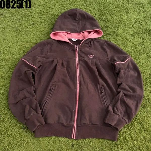 [BUNJANG] Adidas Hooded Zip-Up Brown Pink / 아디다스 후드집업 브라운핑크