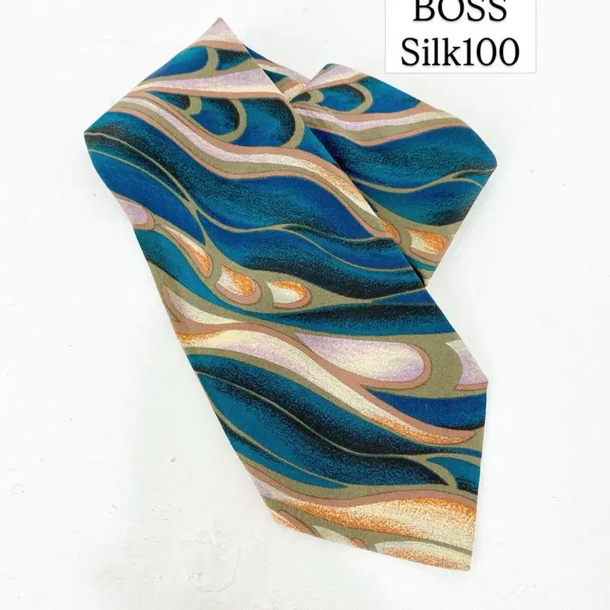 [BUNJANG] Boss Patterned Silk Necktie / Boss 패턴 실크 넥타이