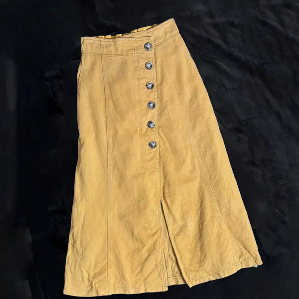 [BUNJANG] Japanese Vintage Oneway Button Fly Denim Long Skirt / 일본빈티지 oneway 버튼 플라이 데님 롱스커트