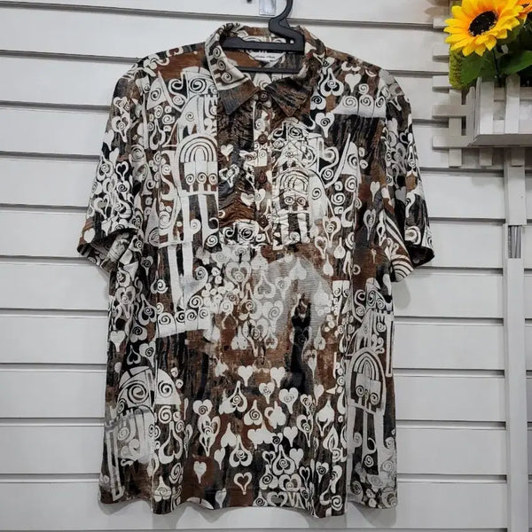 [BUNJANG] Madam Fitts Pattern Short Sleeve Shirt XL / #여성의류독특한 패턴이 돋보이는 Madam Fitts 반팔 셔츠