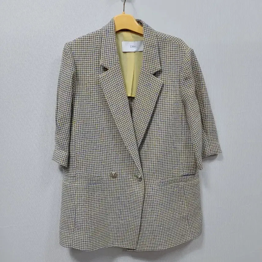 [BUNJANG] 24s Duel Check 7-Sleeve Jacket Women's Size 55 / 24s 듀엘  체크 7부 자켓 여성55
