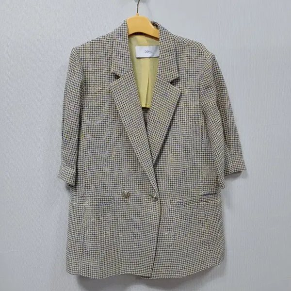[BUNJANG] 24s Duel Check 7-Sleeve Jacket Women's Size 55 / 24s 듀엘  체크 7부 자켓 여성55
