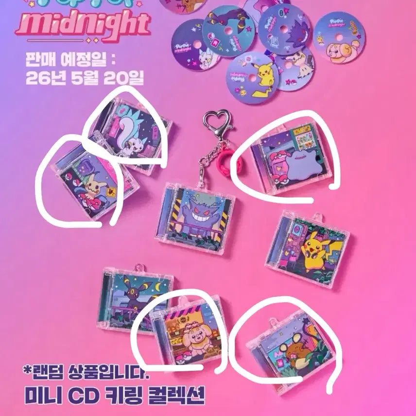 [BUNJANG] Pokemon Metamon Playground Mini CD Keychain 5종 Bundle Set / 포켓몬 성수 팝업 메타몽 놀이터 cd 키링 파치리스/데덴네/메타몽/따라큐/쫀도기 5종 일괄