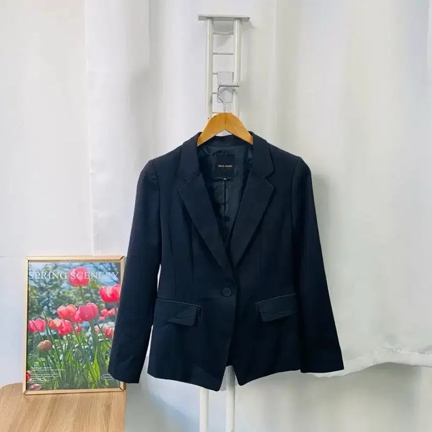 [BUNJANG] Olivia Hassler Black One-Button Suit Jacket (M) / 올리비아 하슬러 블랙 원버튼 정장 자켓 90