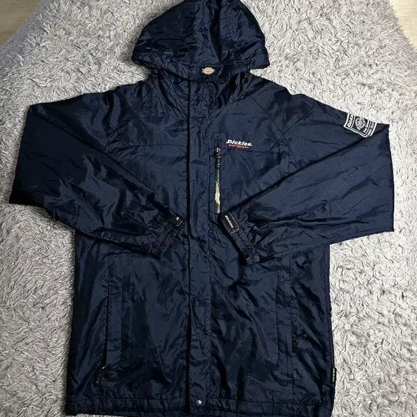 [BUNJANG] Dickies Navy Hooded Windbreaker Jacket - Medium / 디키즈 후드 바람막이 네이비 M