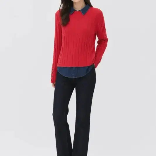 [BUNJANG] Multi-color Women's Knit Shirt / 다채색 여자 FREE 셔츠 니트 O1451