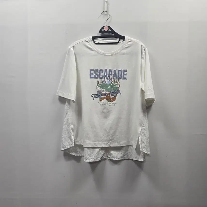 [BUNJANG] Soup Lettering Layered Short Sleeve T-Shirt / 0479 [soup]ESCAPADE 레터링 레이어드 반팔 티셔츠 55