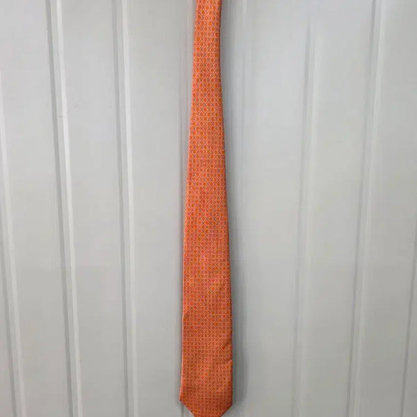 [BUNJANG] Salvatore Ferragamo Orange Pattern 100% Silk Necktie / 살바토레 페라가모 오렌지 패턴 실크 넥타이