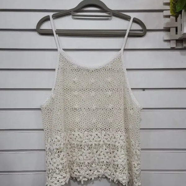 [BUNJANG] White Crochet Lace Vest / #여성의류여름에 시원하게 입기 좋은 화이트 크로셰 레이스 베스트