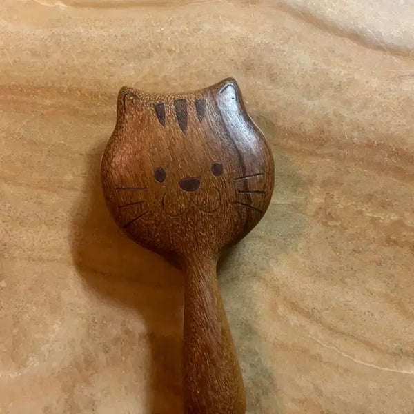 [BUNJANG] Wooden Cat Massage Brush / 고양이 원목 브러쉬