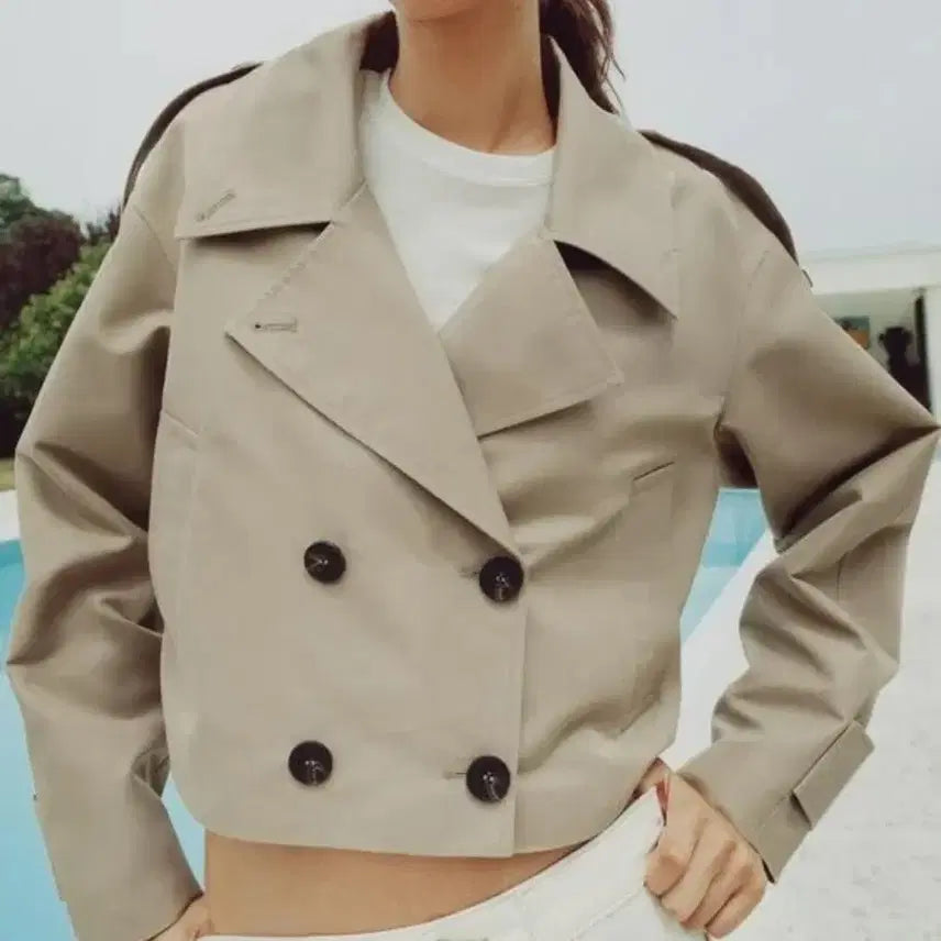 [BUNJANG] Zara Cropped Burberry Jacket Beige / 여S 자라 크롭 버버리 자켓 베이지
