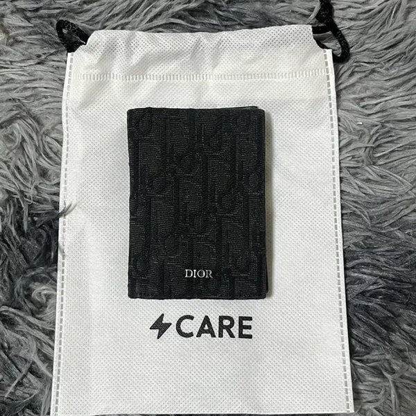 [BUNJANG] Dior Oblique 2-Fold Card Holder Black / [정품/신형]디올 오블리크 2단 카드지갑