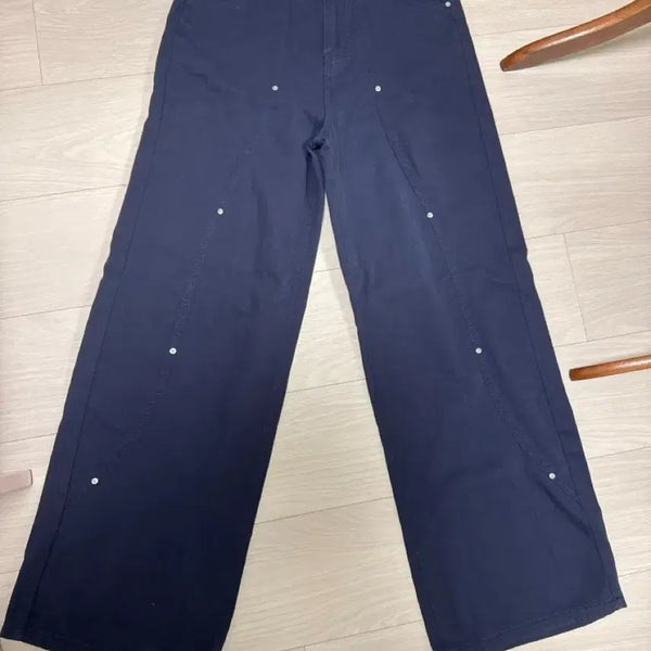 [BUNJANG] Amebly Navy Denim Pants / 에이블리 네이비 데님팬츠