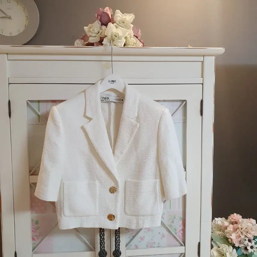 [BUNJANG] Zara Tweed Jacket White / 자라 트위드자켓/55-정66