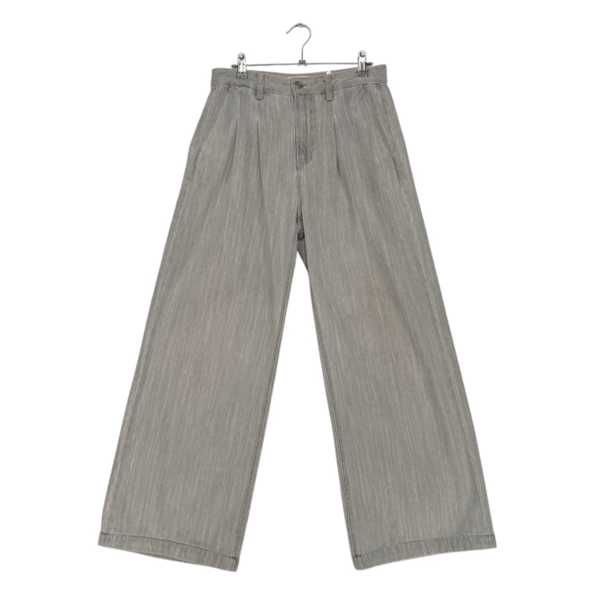 [BUNJANG] BEAKER Light Gray Pinched Wide Denim Pants Size 001 / 비이커 BEAKER 라이트그레이 핀턱 와이드 데님팬츠 001