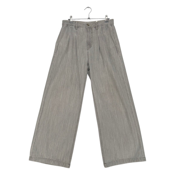 [BUNJANG] BEAKER Light Gray Pinched Wide Denim Pants Size 001 / 비이커 BEAKER 라이트그레이 핀턱 와이드 데님팬츠 001