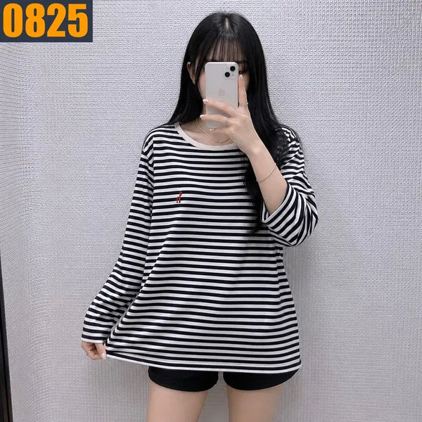 [BUNJANG] Hazzys Striped Long Sleeve T-Shirt / 90 HAZZYS 헤지스 스트라이프 긴팔 티셔츠