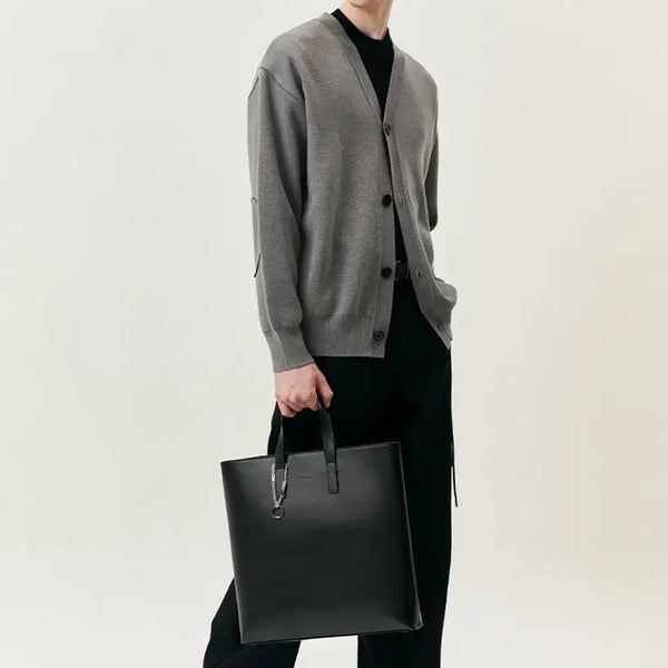 [BUNJANG] Dope Jason Black Leather Tote Bag / 도프제이슨 소가죽 블랙 토트백