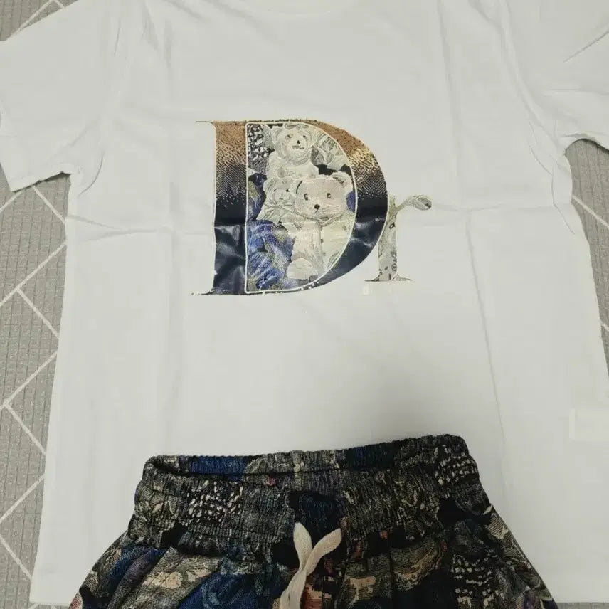 [BUNJANG] Bear Pattern Short Sleeve and Shorts Set M / 곰톨이 반팔 반바지세트