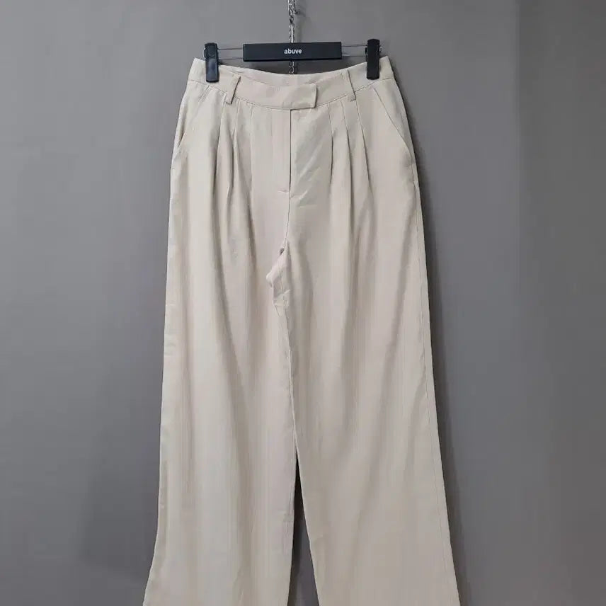 [BUNJANG] Beige Wide-Leg Slacks / 베이지 와이드 슬랙스