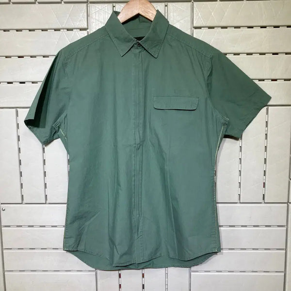 [BUNJANG] Vintage Zipper Short Sleeve Shirt Jacket / [S]빈티지 지퍼 반팔셔츠 자켓 0973