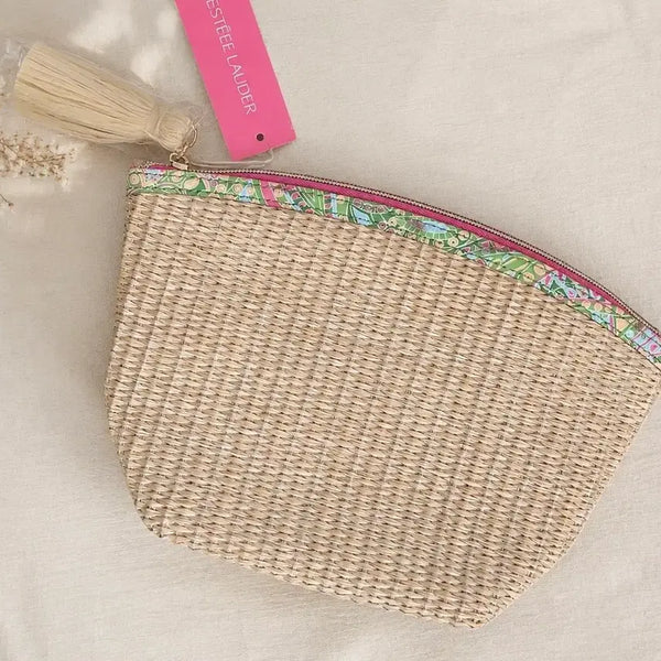 [BUNJANG] Estée Lauder Tassel Raffia Pouch / 에스티로더 태슬 라탄 파우치