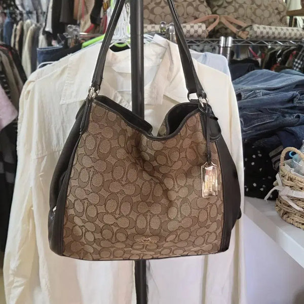 [BUNJANG] COACH Signature Leather Hobo Bag Brown / [COACH] 정품 코치 호보백 시그니처 가죽 브라운 (배송비포함 가격)