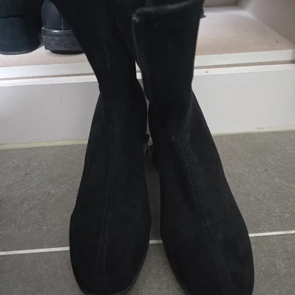 [BUNJANG] Black Suede Ankle Boots / 새상품)검정 스웨이드 부츠