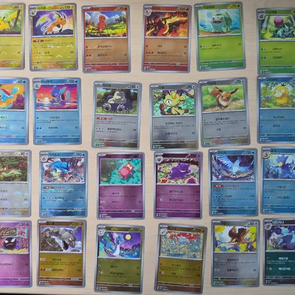 [BUNJANG] Pokemon 151 Starter & Popular Characters Monster Ball Mirror Cards 24-Piece Bundle Set / 포켓몬 151 스타팅&인기캐릭 몬스터볼 미러 24종 일괄