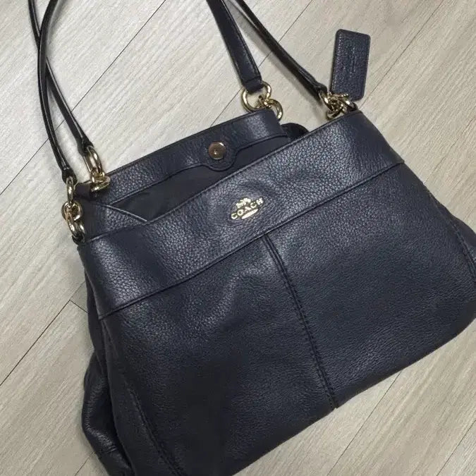 [BUNJANG] Coach Navy Leather Shoulder Bag / 택포| 코치 네이비 가죽 숄더백
