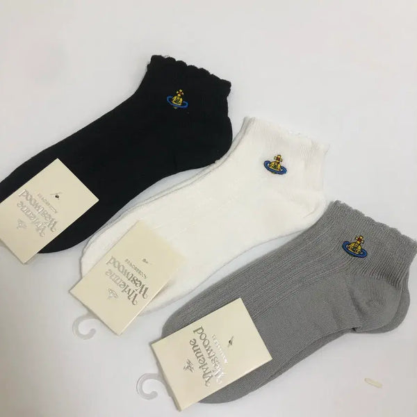 [BUNJANG] Vivienne Westwood 3-Pack Socks Set / ㅁ비비안웨스트우드 양말 3종 세트 블랙/화이트/그레 무료배송