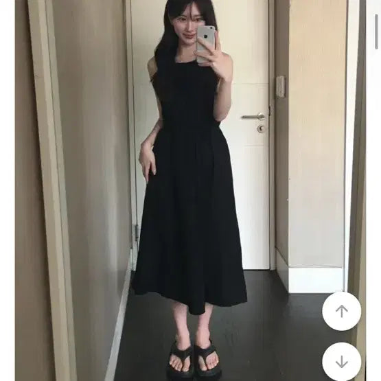 [BUNJANG] Linen Long Dress Black / [새상품] 린넨 롱원피스 블랙