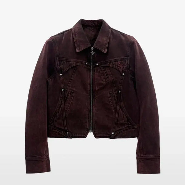 [BUNJANG] BLR Denim Trucker Jacket (Wine) / BLR 데님 트러커 자켓