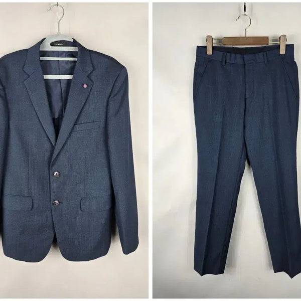 [BUNJANG] Tremo 95 (29-inch) Men's Slim Stretch Fabric Spring/Autumn Suit Set Navy / [무료배송]트레몰로 95(29인치) 남성 얇은 스판 원단 춘추용 정장 셋업 세트 네이비
