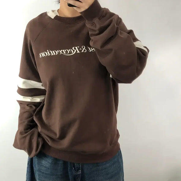[BUNJANG] REST AND RECREATION Brown Sweatshirt / 레스트앤레크레이션 브라운 맨투맨
