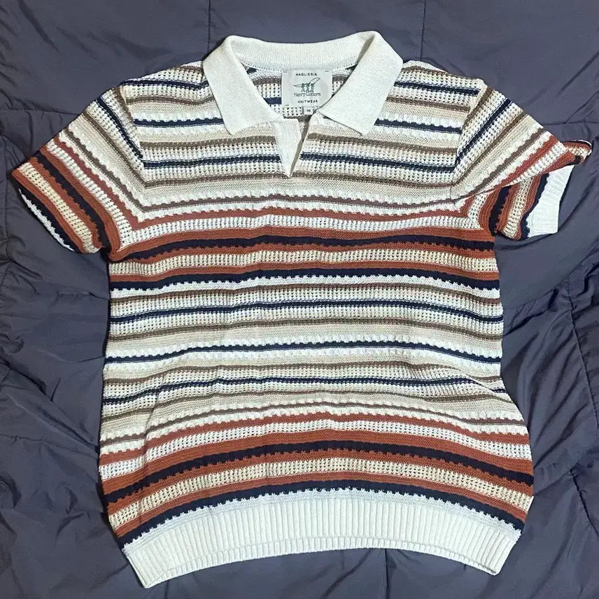 [BUNJANG] Henry Cotton Crochet Ripple Knit / 헨리코튼 크로셰 리플리 니트
