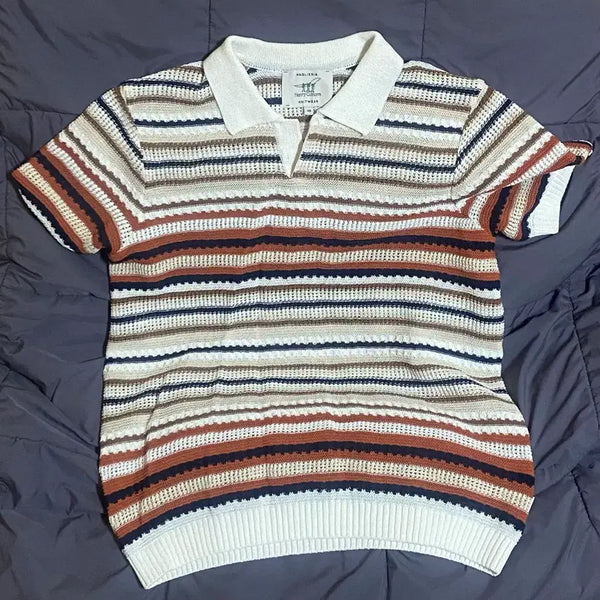 [BUNJANG] Henry Cotton Crochet Ripple Knit / 헨리코튼 크로셰 리플리 니트
