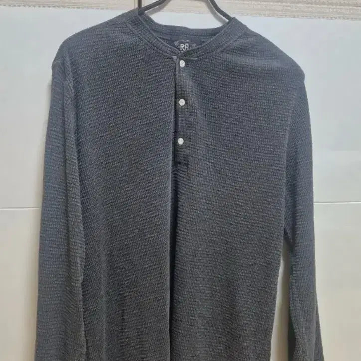[BUNJANG] RRL Waffle Henley Faded Black / RRL 와플 헨리넥 페이디드 블랙