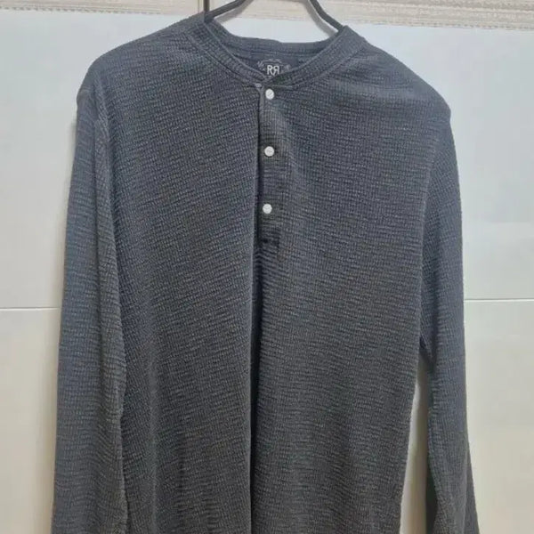 [BUNJANG] RRL Waffle Henley Faded Black / RRL 와플 헨리넥 페이디드 블랙