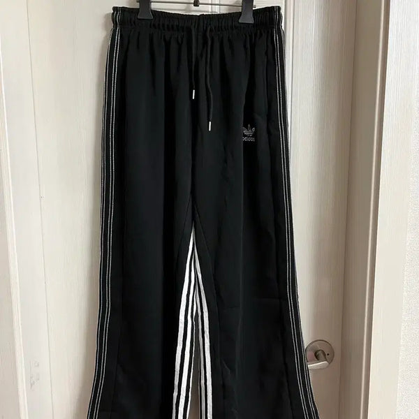 [BUNJANG] Wide Leg Pants Black Stitch / 와이드팬츠 아디블랙스티치