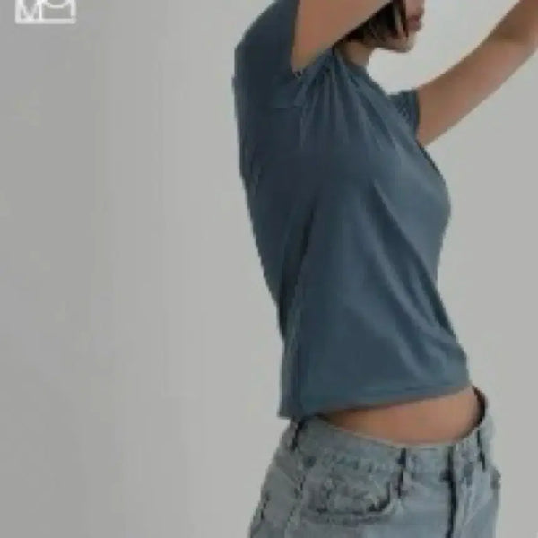 [BUNJANG] Laroom Basic T-shirt Blue / 라룸 베이직 티셔츠 블루