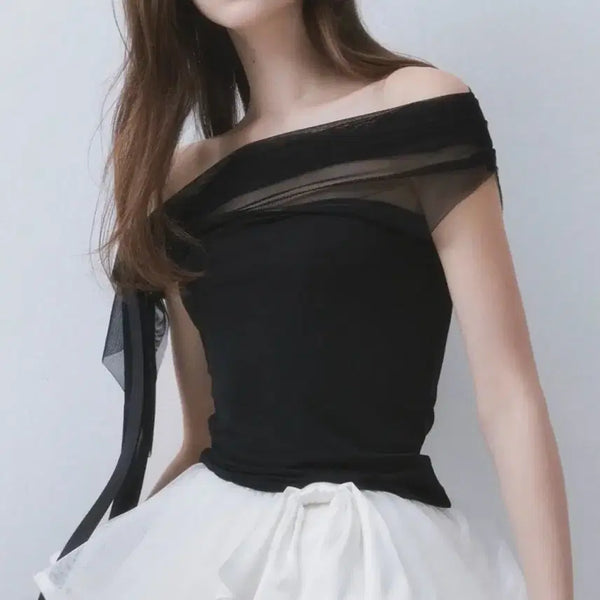 [BUNJANG] Thetis Blush 3-Way Off-Shoulder Top Black / [새상품]더티스 블러쉬 쓰리웨이 오프숄더 탑 블랙