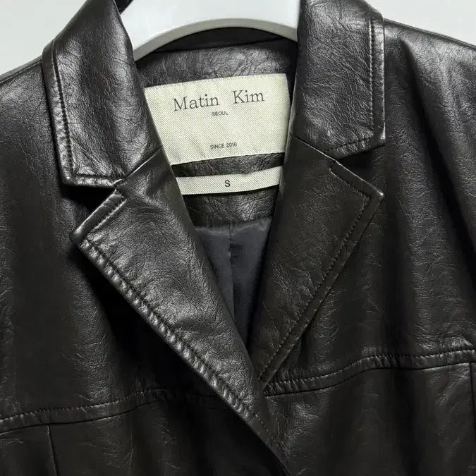 [BUNJANG] Matinkim Leather Single Blazer Black S / 마뗑킴 레더 싱글 블레이저 블랙 S